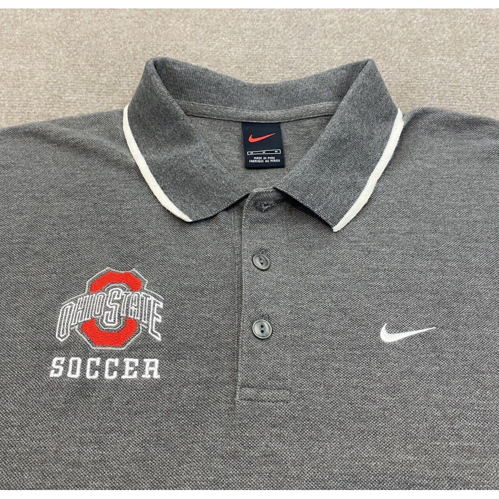 Vintage Ohio State Buckeyes Polo Shirt Mens Medium Team Nike 90's Logo